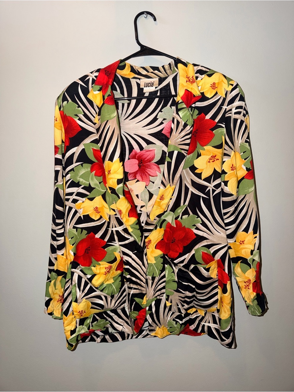 Lucia Black Floral Blazer Jacket